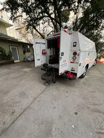 Magnet Plumbing service vehicle on-site for Water Heater Repair in Monterrey Village